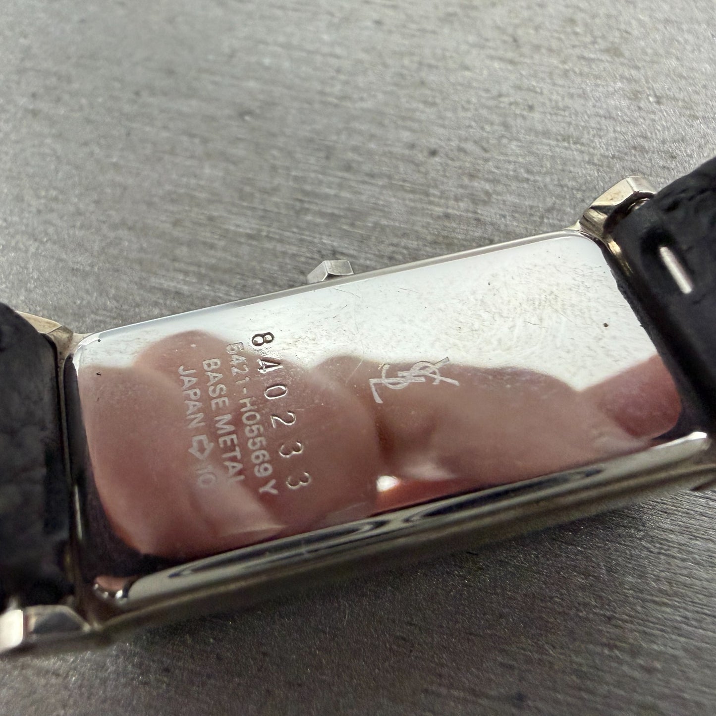 Yves Saint Laurent Tank Watch Women 15m Black Dial Silver Tone Rectangle New bat9