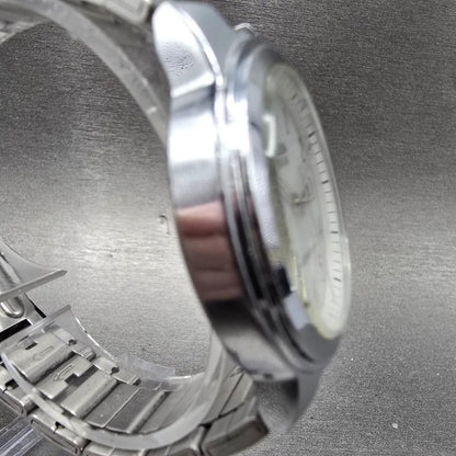 Seiko Alba Solar Watch Men 35mm White Dial Silver Tone Date V145-0BG0 Runs3