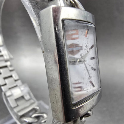Bulova Harley Davidson Watch Women 20mm White Dial Silver Rectangle New Battery3