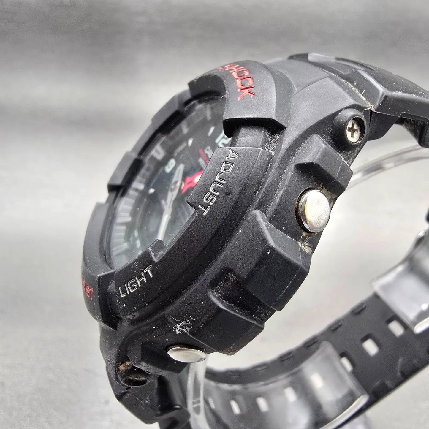 Casio G-Shock G-100 Watch Men 47mm Black Dial Black Tone Chrono Alarm New Batt J2