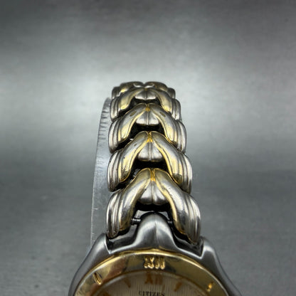 Citizen Elegance Watch Women 25mm Champagne Dial Two Tone Round New Battery ABC94