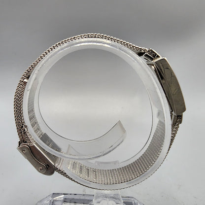 SKagen Tank Watch Women Silver Tone Silver Dial 14mm Rectangle 490SGS New Batt