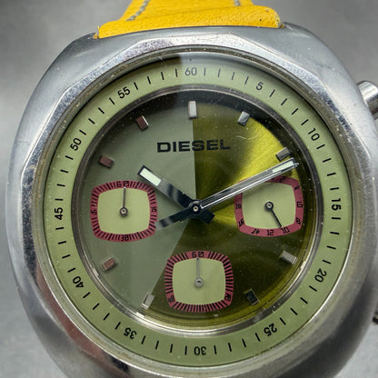 Diesel Chronograph Watch Men 39mm Green Dial Steel Round DZ-4008 New Battery1