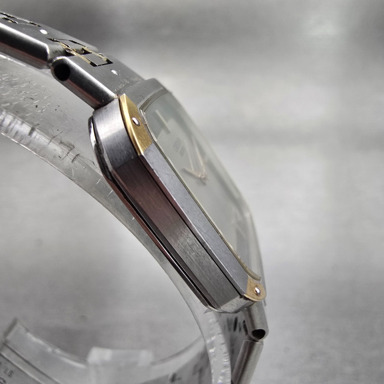 Seiko Credor Watch Women 22mm Silver Dial Two Tone Rectangle 8420-5020 New Batt3