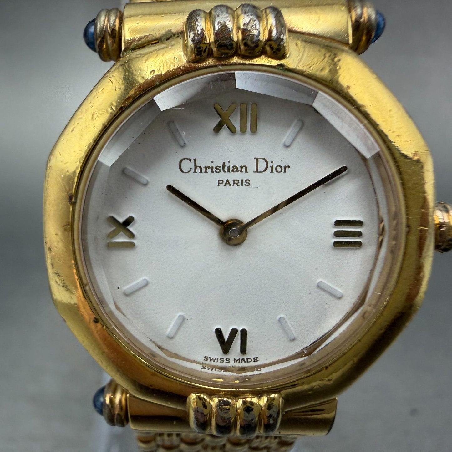 Christian Dior Watch Women 26mm White Dial Gold Plated  Round 64151 VTG PARTS2