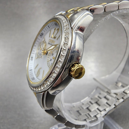 Citizen EcoDrive Watch Women 32mm MOP Dial Two Tone Daydate Round 8635 Runs2