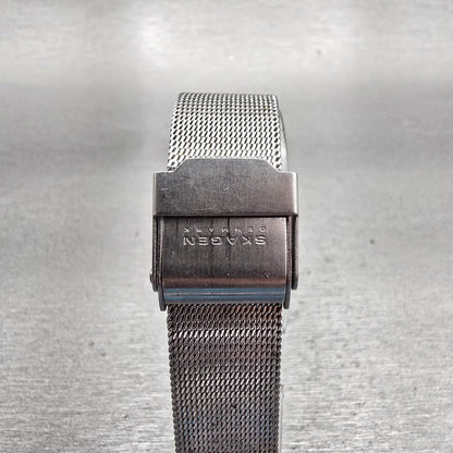 Skagen Watch Women 24mm MOP Dial Silver Tone Rectangle 396XSGS New Battery Mesh7