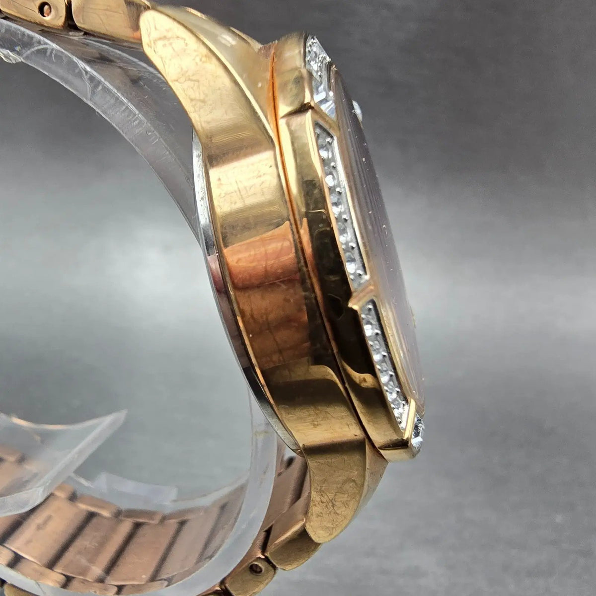 Citizen Eco-Drive Watch Women 33mm Red Dial Rose Gold Date Round Crystal Works3