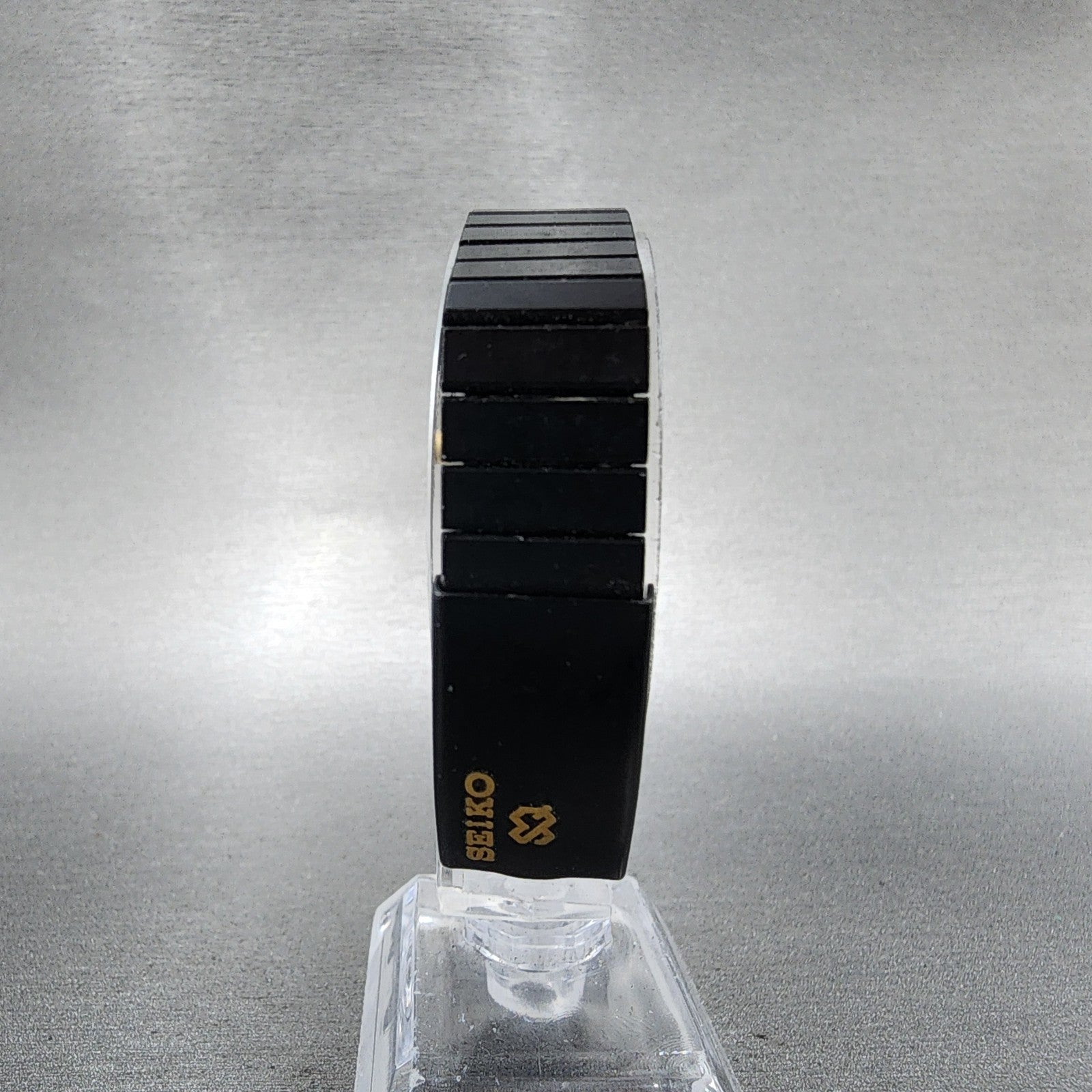 Seiko Watch Women 22mm Analgo Digital Black Tone Rectangle E0295619 New Battery7