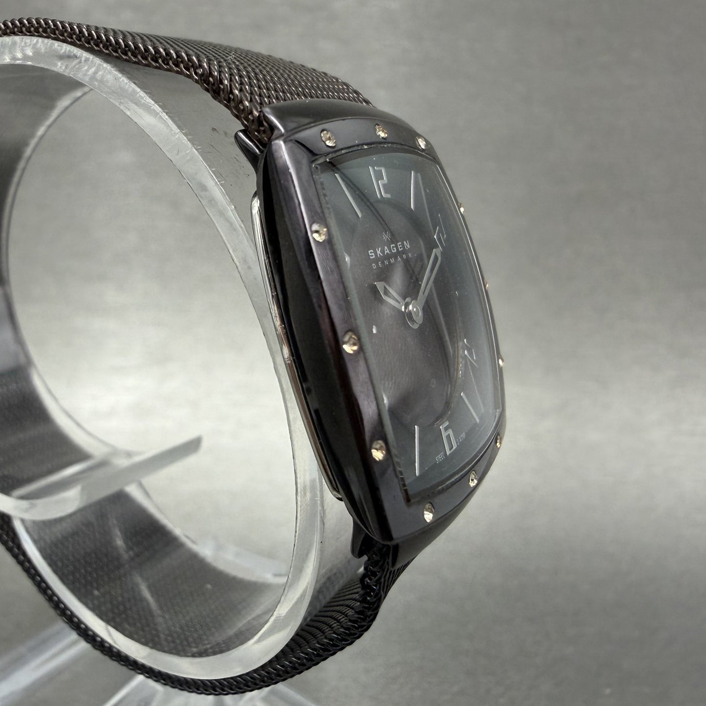 Skagen Tank Watch Women 24mm MOP Dial Purple Tone 396XSMM New Battery3