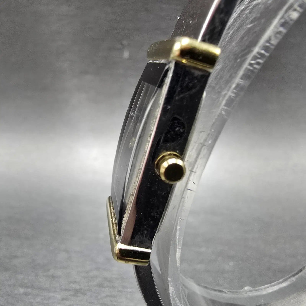 Citizen Eco-Drive Tank Watch Women 15mm Black Dial Two Tone G620-S033756 Works D2
