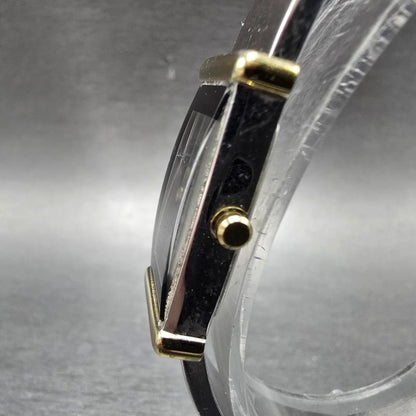 Citizen Eco-Drive Tank Watch Women 15mm Black Dial Two Tone G620-S033756 Works D2