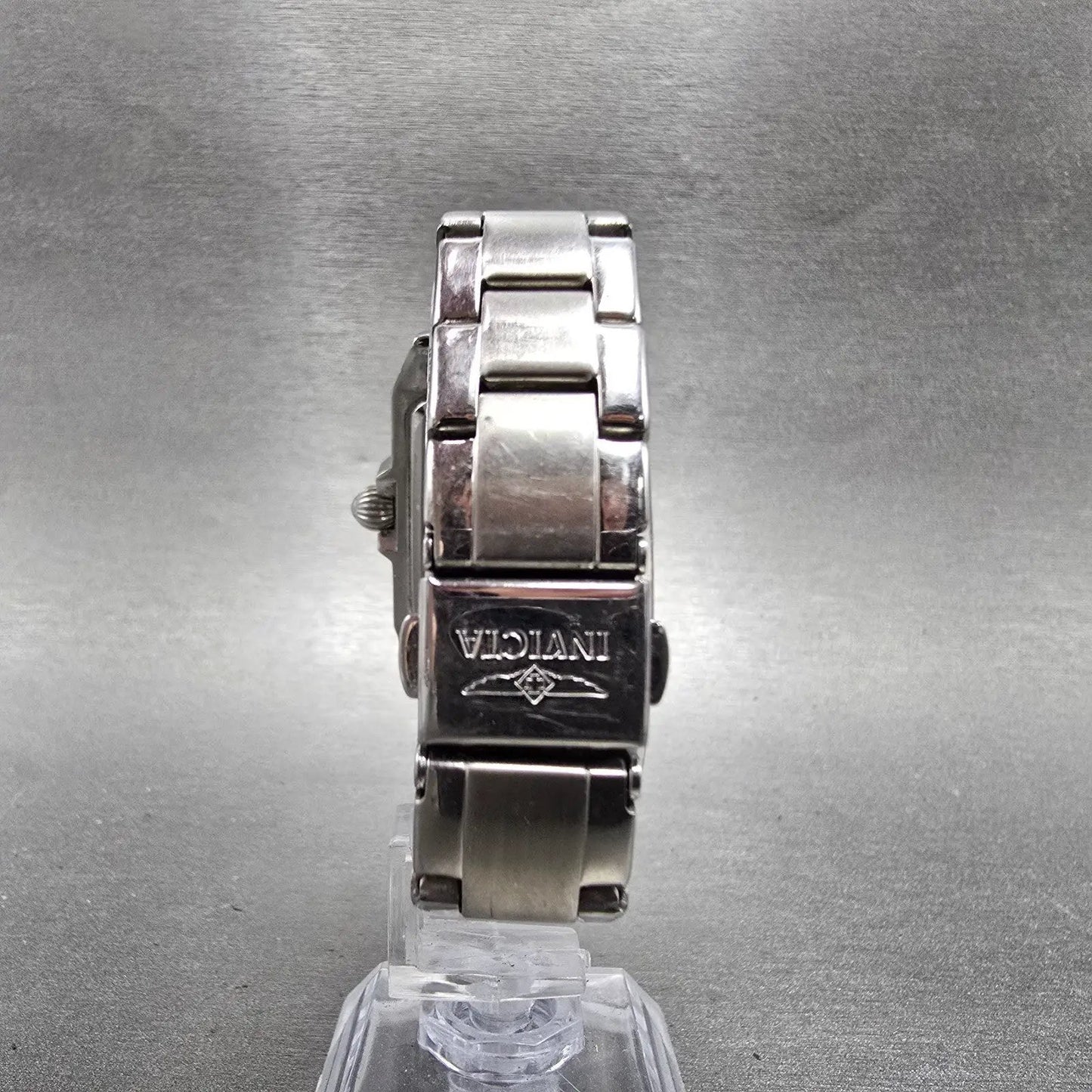 Invicta Lupah Watch Women 29mm Silver Dial Silver Tone Rectangle 15842 New Batt9
