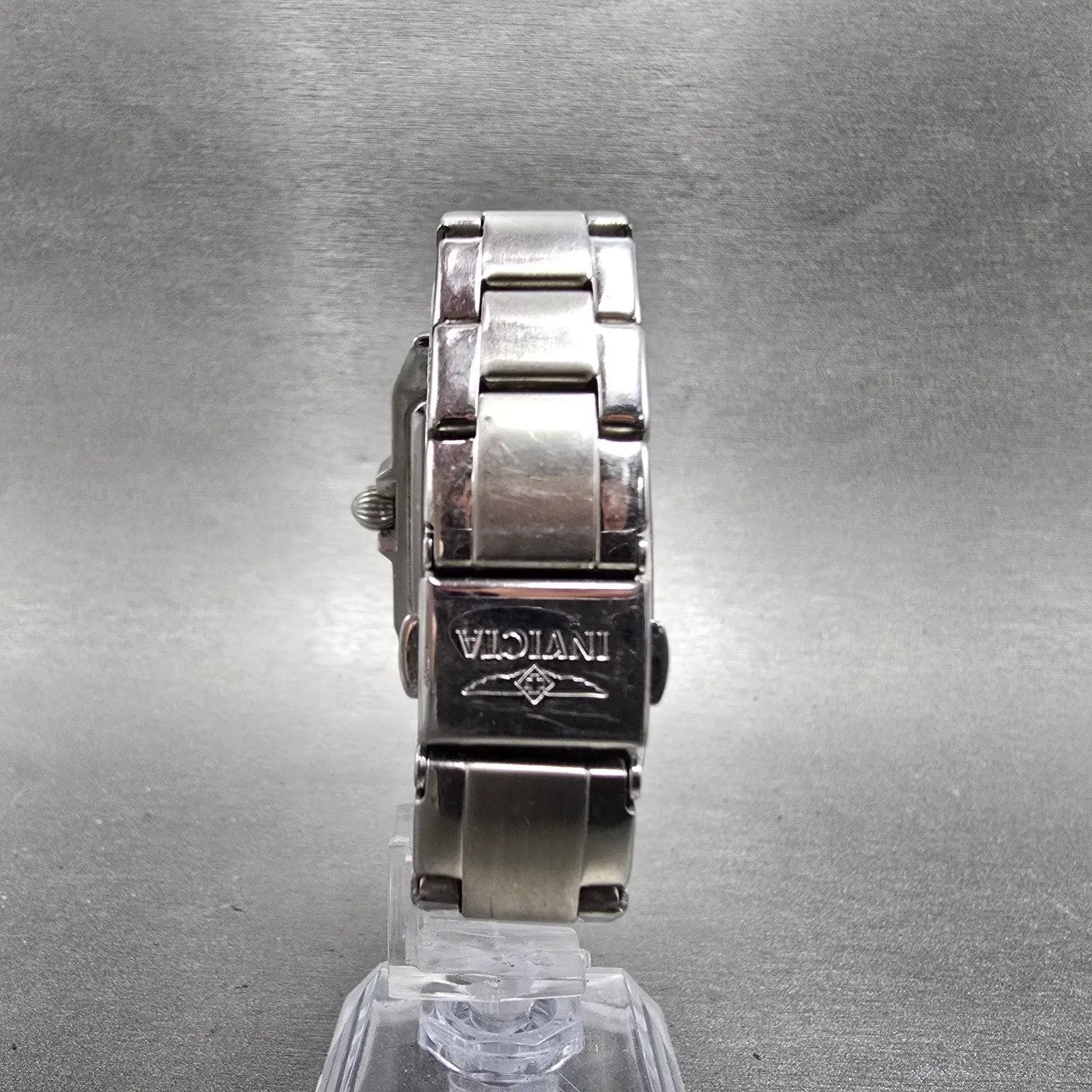 Invicta Lupah Watch Women 29mm Silver Dial Silver Tone Rectangle 15842 New Batt9