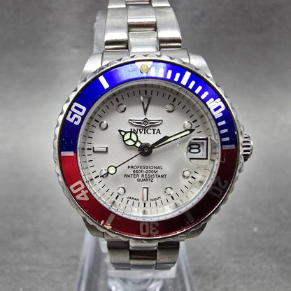 Invicta Dive Watch Women 24mm White Dial Steel Date 8940 Round New Battery0