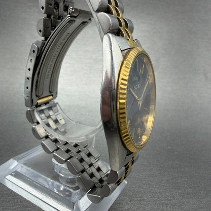 Seiko President Watch Men 36mm Black Dial Two Tone Daydate 7N43-8A49 New Battery3