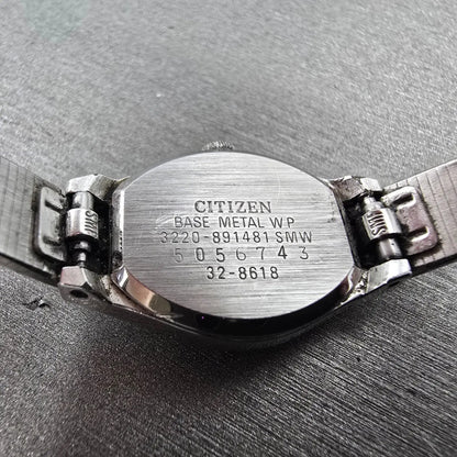Citizen CQ Watch Women 16mm Silver Dial Silver Square 3220-891481  New Battery9