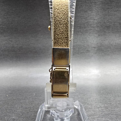 Seiko Watch Women 16mm Champagne Dial Gold Tone Rectangle 2C20-5780 New Battery7