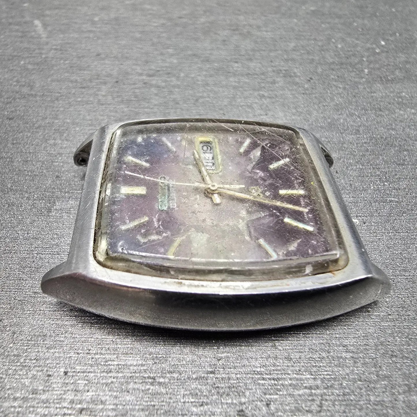 Seiko SQ Watch Men 34mm Purple Dial Silver Tone Daydate 7546-5019 PARTS Vintage4