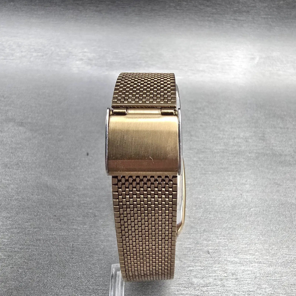 Seiko Spirit Watch Men 29mm Champagne Dial Gold Tone Rectangle 5E31-5A60 New Bat7