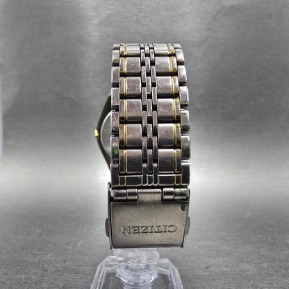 Citizen Junction Eco-Drive Watch Men 35mm Champpange Dial Two Tone Round Works F7