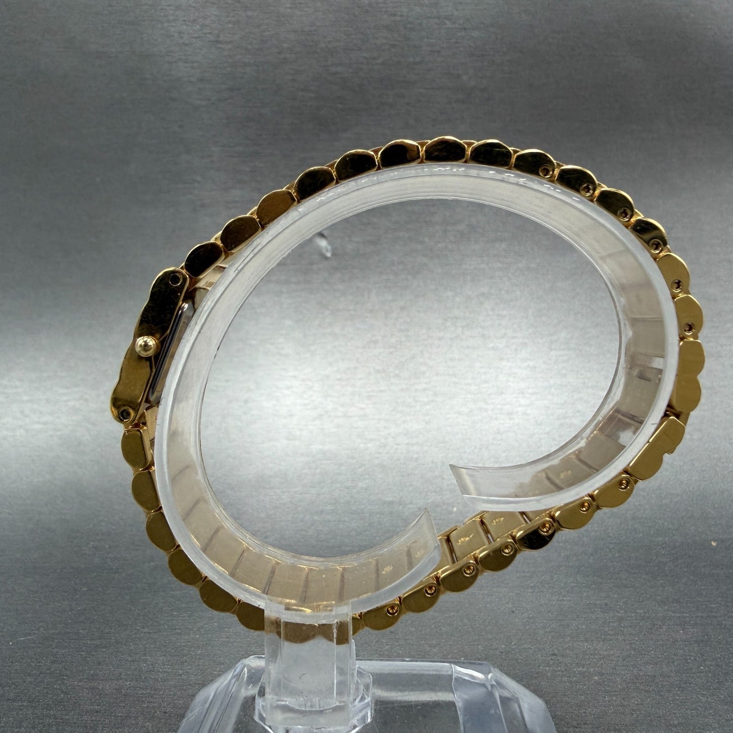 Pulsar Watch Women 15mm Gold Dial Gold Nugget Rectangle Y520-5010 New Batt NOS6