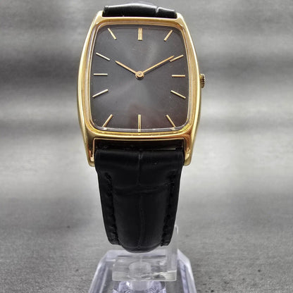 Seiko Tank Watch Men 25mm Gray Dial Gold Tone Rectangle 7430-5550 New Battery5