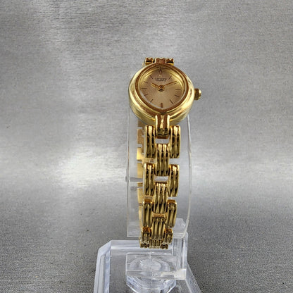 Citizen Watch Women 16mm Champagne Dial Gold Tone Oval 3220307825 New Battery5