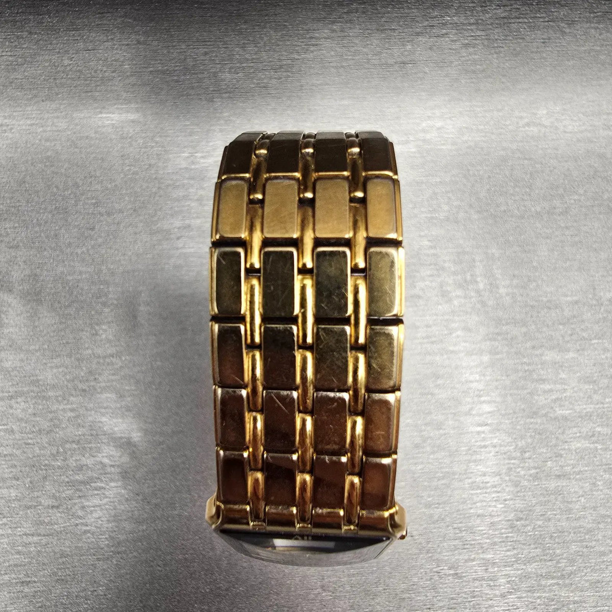 Seiko Lassale Tank Watch Men 22mm Black Dial Gold Rectangle 5E20-5009 New Batt4