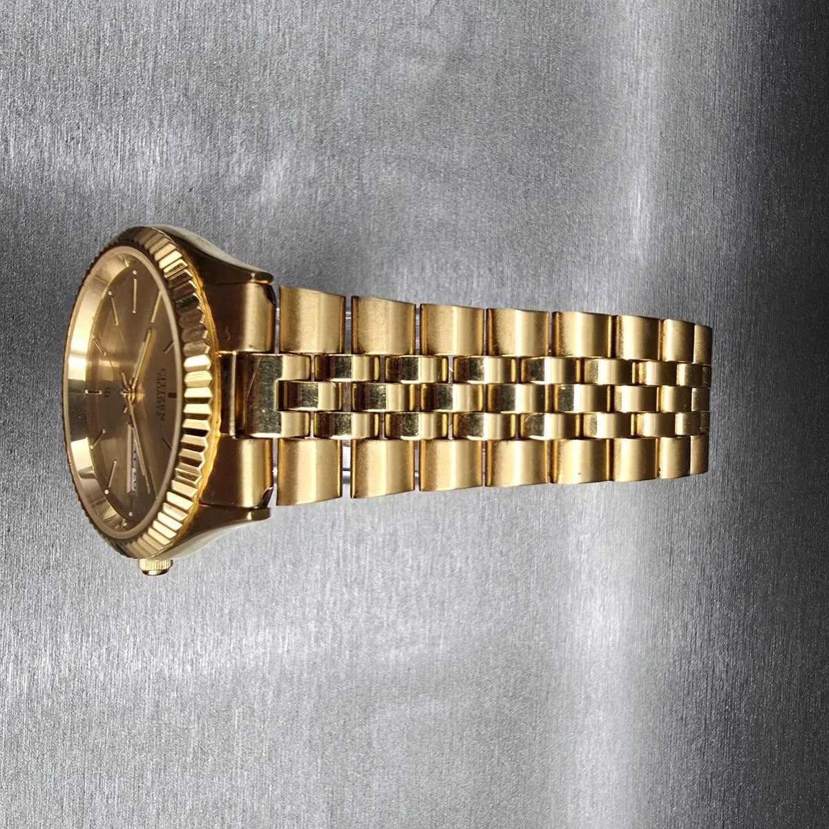 Citizen President Watch Men 35mm Gold Dial Gold Tone Daydate 6100-R00391 New Bat4