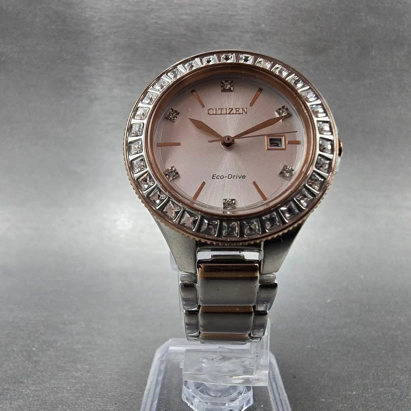 Citizen Silhouette Eco-Drive Watch Women 31mm Silver Dial Two Tone Date Runs5