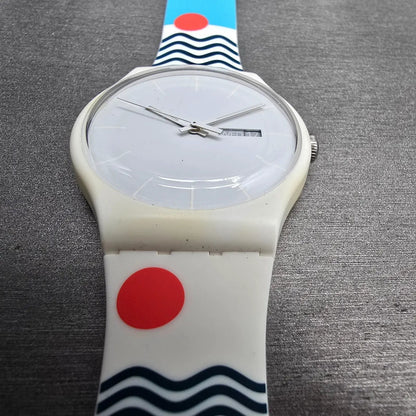 Swatch Perfect Ride Watch Men 41mm White Dial White Case SUOW701J New Battery6