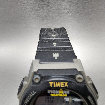 Timex Ironman Watch Men 42mm Digital Black Tone Alarm Chrono Round New Battery