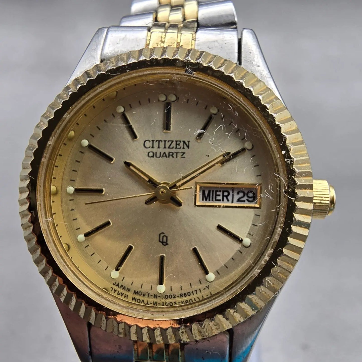 Citizen CQ Watch Women 25mm Champagne Dial Two Tone Daydate 1002-R15119 New Batt1