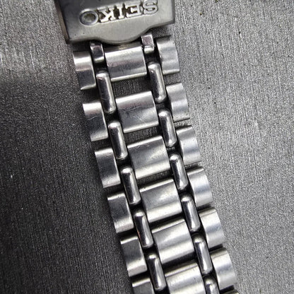 Seiko Bracelet 17mm Stainless Steel Silver Tone Tri Folding Clasp VTG Japan6