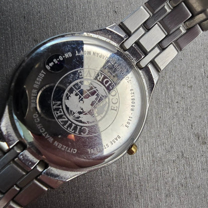 Citizen Eco-Drive Watch Women 32mm White Dial Two Tone Date E011-R008129 Works10