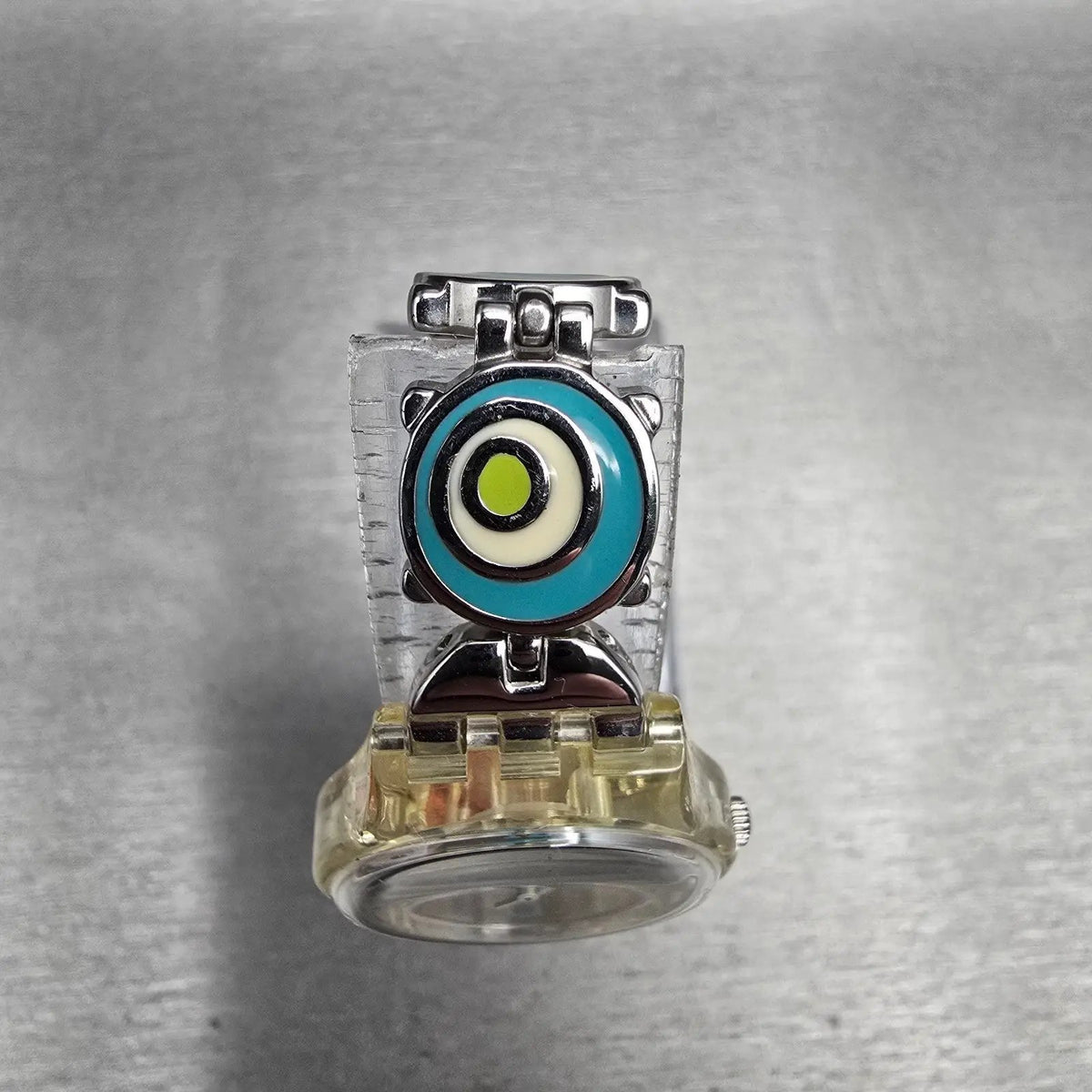 Swatch Check Pea Watch Women 25mm Silver Dial Clear Case Round LK267G New Batt5