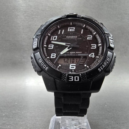 Casio AQ-S800W Watch Men 42mm Black Dial Black Chronograph Alarm Solar Works5