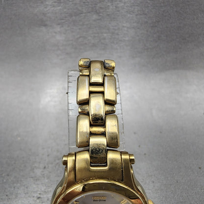 Citizen EcoDrive Watch Women 26mm MOP Dial Gold Tone Round Runs E031S0218214