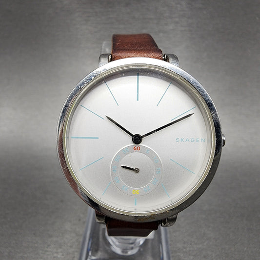 Skagen Hagen Watch Women 34mm Silver Dial Stainless Steel Round SKW2450 New Batt