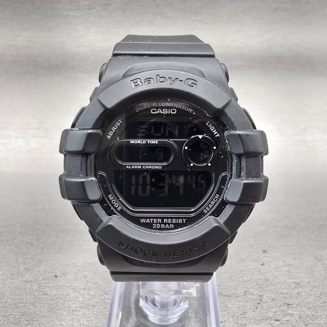 Casio Baby-G BGD-140 Watch Women 43mm Black Dial Black Chrono Alarm New Battery0