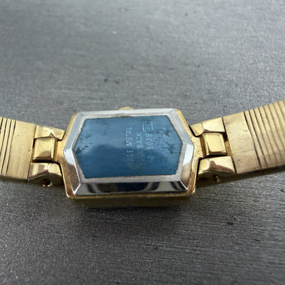 Seiko Lassale Watch Women 13mm Brown Dial Gold Tone Hexagon 1E50-5039 NewBattery9