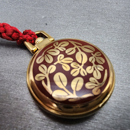 Seiko Pocket Watch Women 27mm Silver Dial Gold Tone ccccc New Battery6