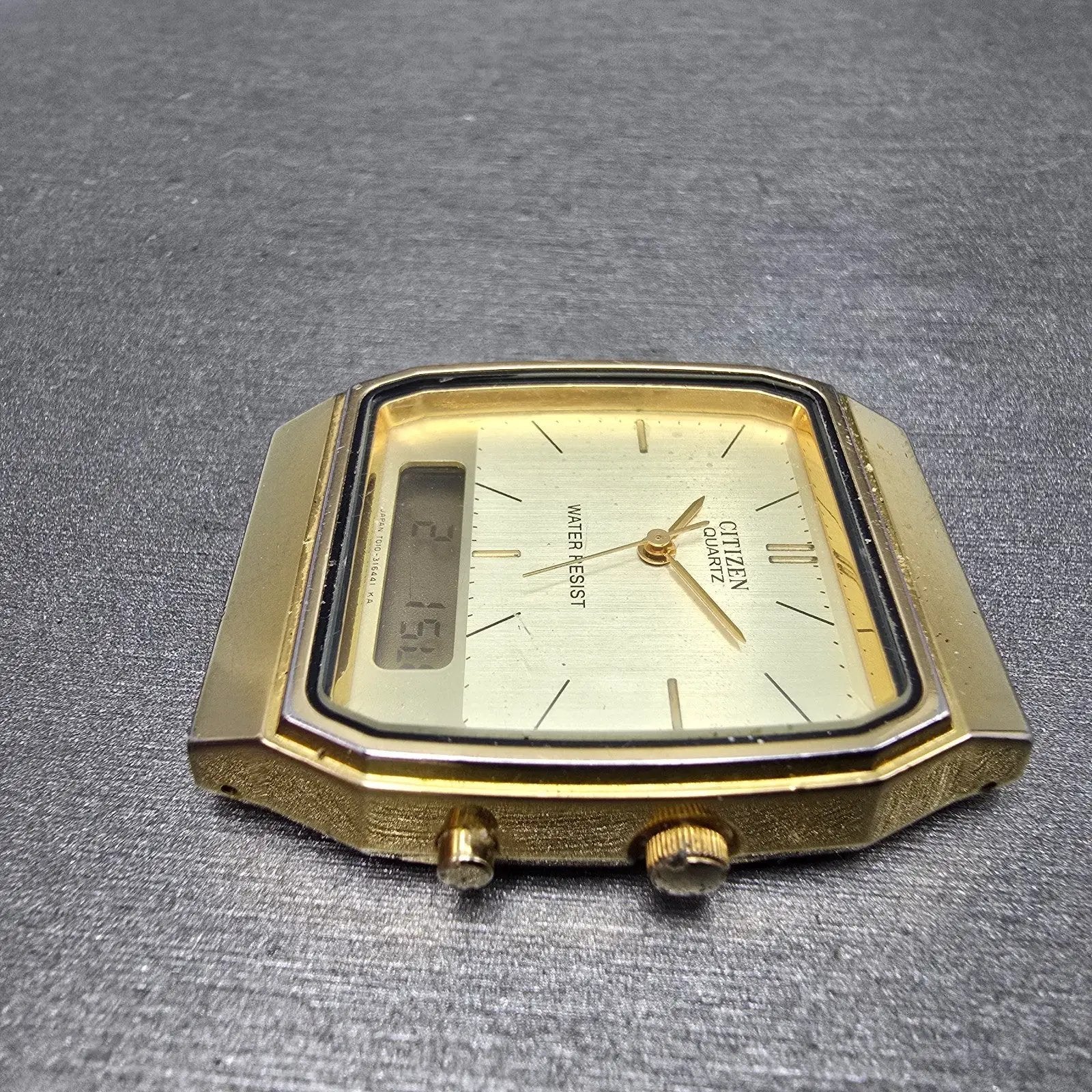 Citizen Analog Digital Watch Men 32mm Champagne Dial Gold Tone T011-312627 PARTS7