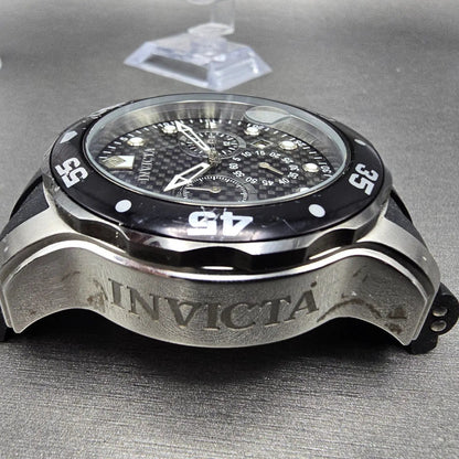 Invicta Pro Diver Chronograph Watch Men 48mm Black Dial Silver Tone Date New Bat4