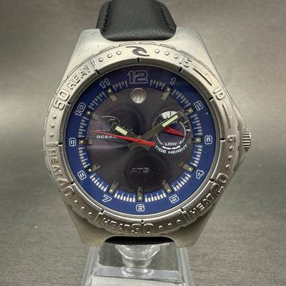 Ripcurl ATS Tide Dive Watch Men 41mm Blue Dial Silver Tone Date Round New batt0