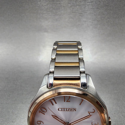 Citizen EcoDrive LTR Watch Women 36mm White Dial Two Tone Round Runs EM075653A4
