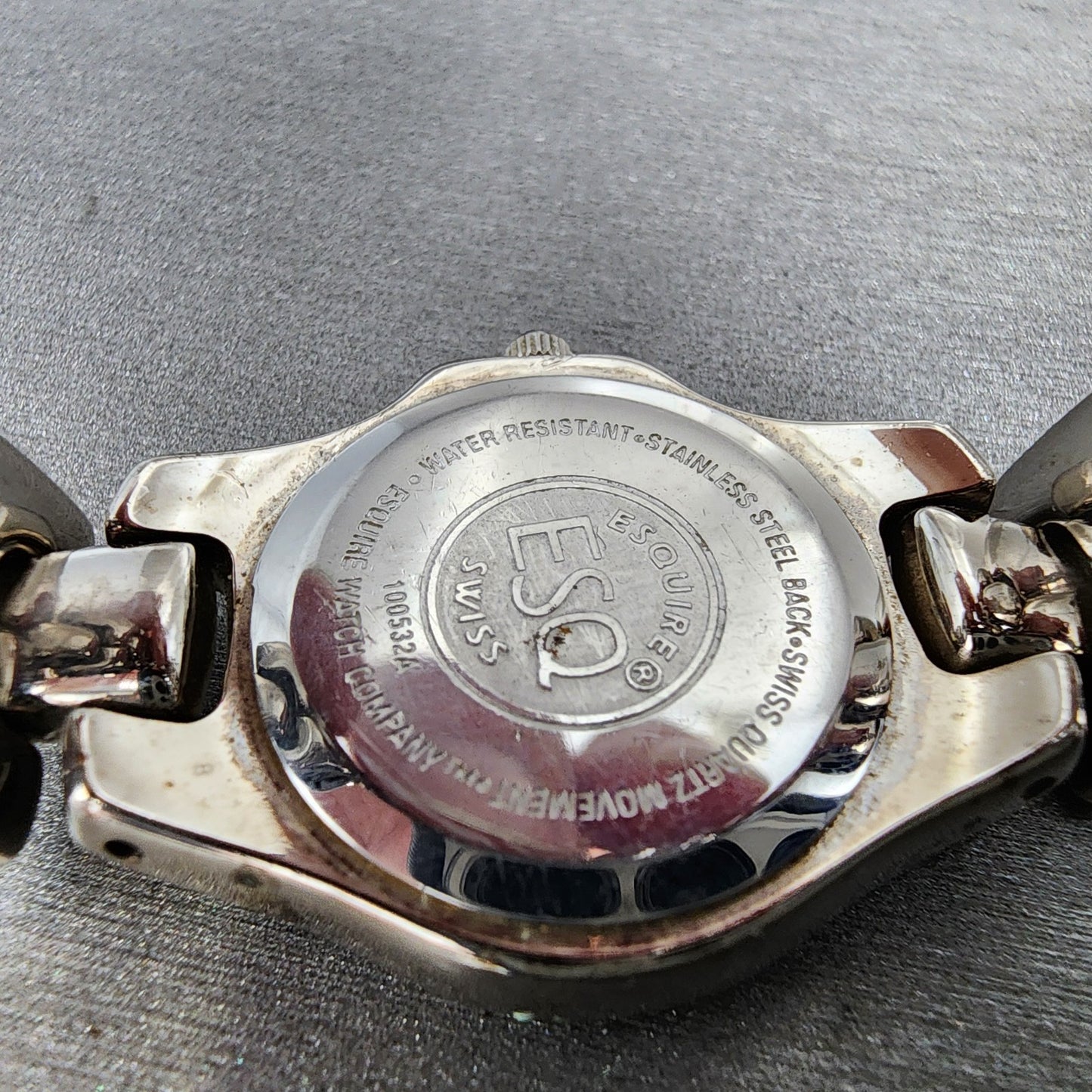 ESQ Watch Women 25mm MOP Dial Silver Tone Round 100532A New Battery9