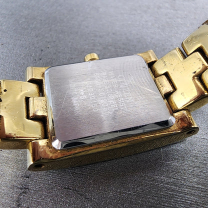 Citizen Tank Watch Women 20mm MOP Dial Gold Tone Rectangle 5930S072051 New Batt9