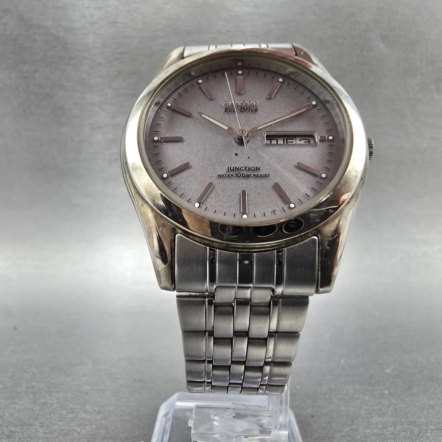 Citizen Eco-Drive Junction Watch Men 36mm Silver Dial Steel REDA!!! Daydate Runs5
